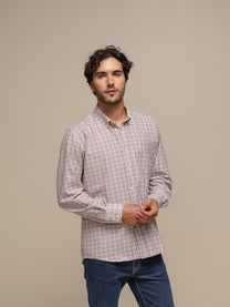 Camicia uomo a quadri in cotone misto