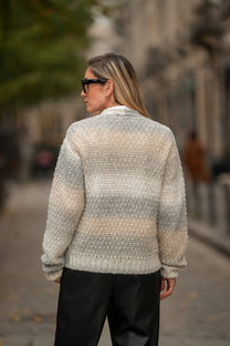 Cardigan in maglia degradé con bottoni