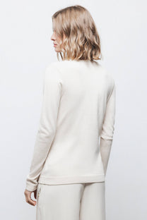 Maglione in maglia rasata con scollo a V