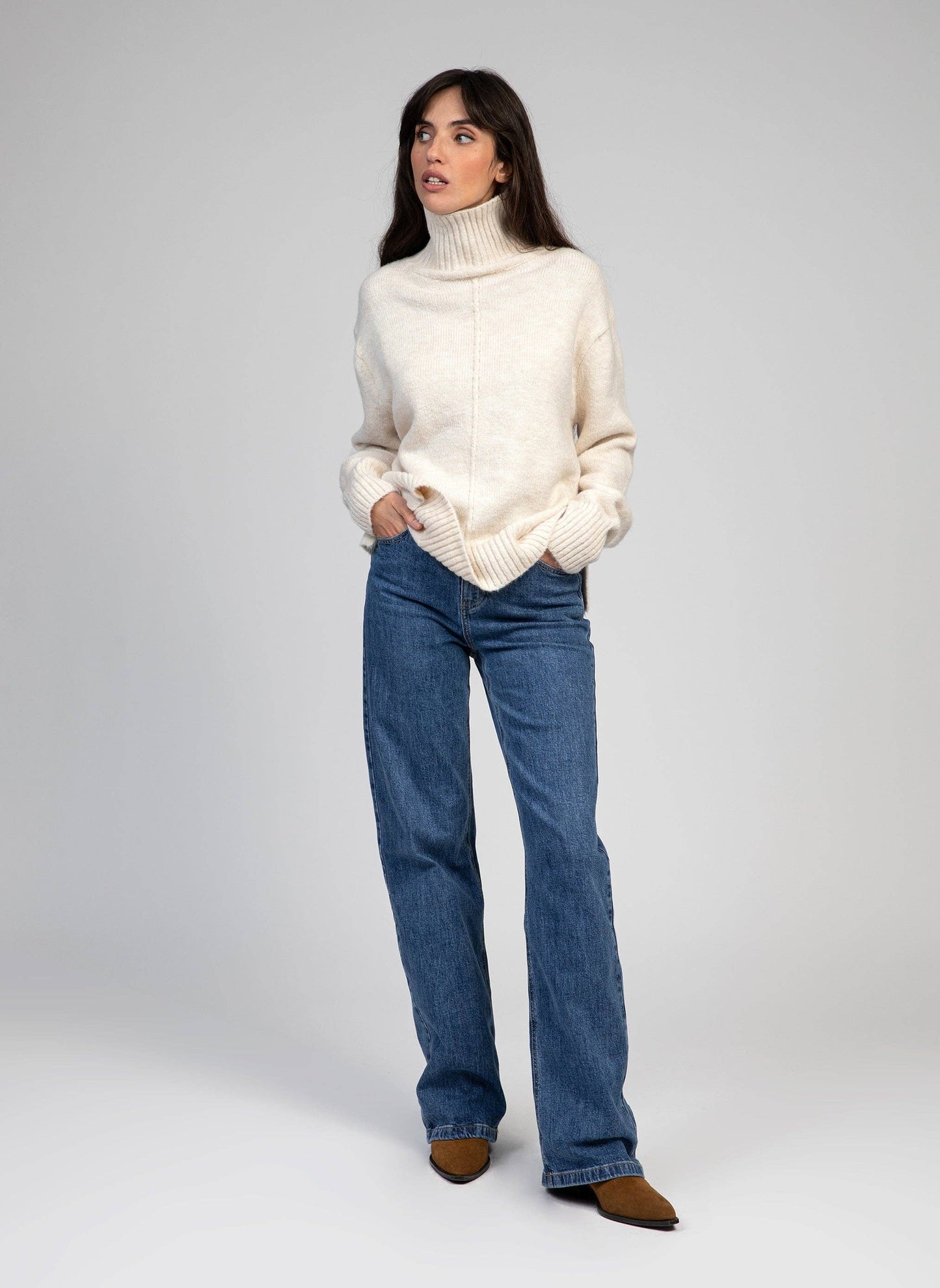 Maglione dolcevita ecrù LIPY