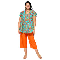 Camicetta estiva boho in voile di cotone a maniche corte