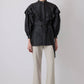 Giacca jacquard oversize con volant