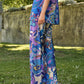 Pantaloni palazzo stampati in maglia fredda