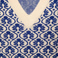 Maglione jacquard con motivo geometrico e scollo a V