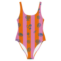 Costume intero Positano a righe multicolor