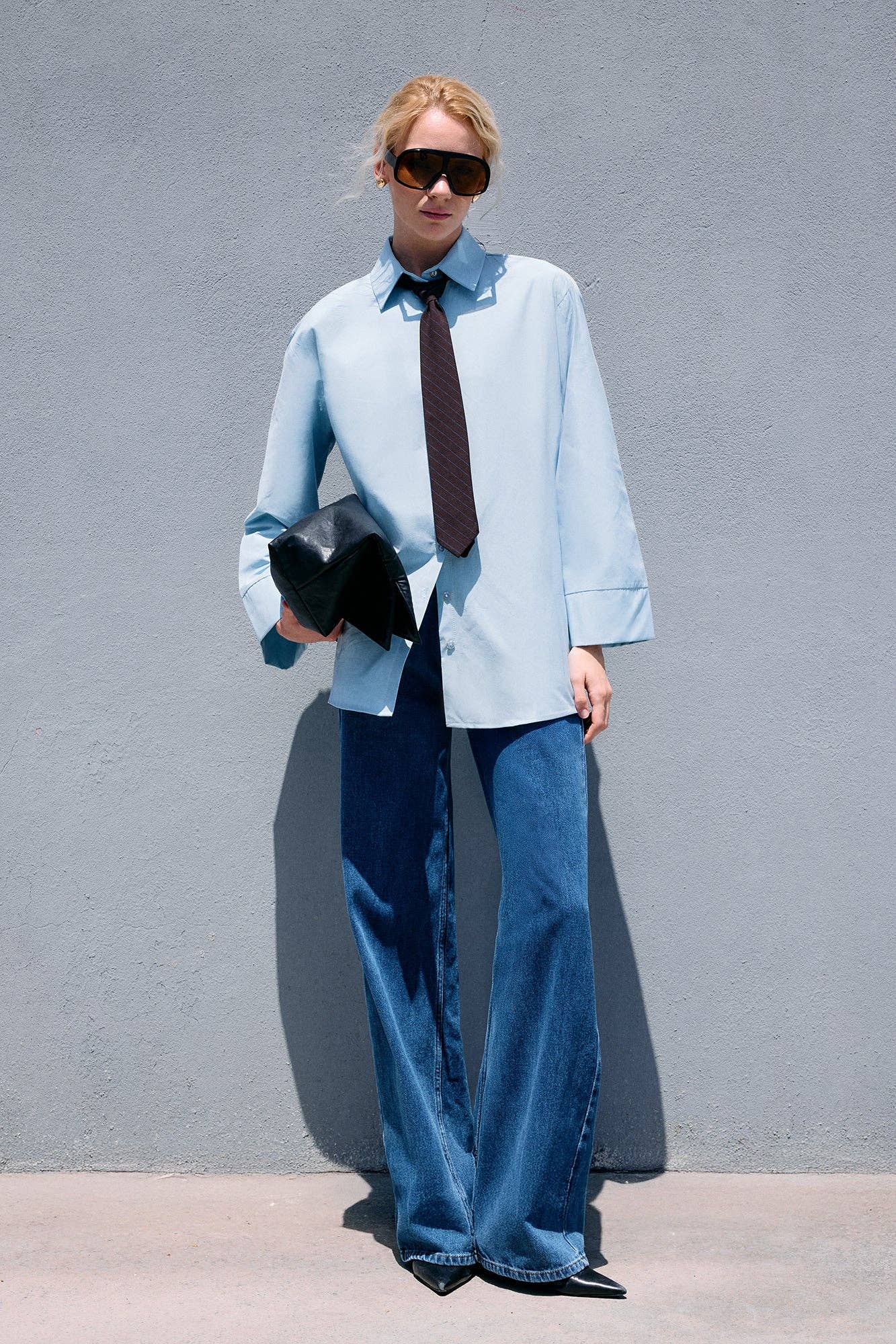 Camicia oversize con maniche a kimono
