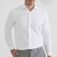 Camicia in cotone piqué comfort bianca