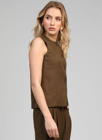 Gilet sartoriale Zola color militare