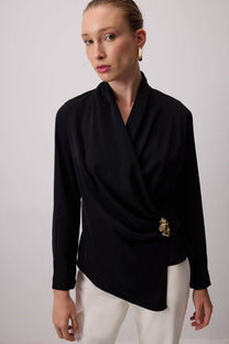 Blusa drappeggiata elegante