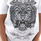 T-shirt Cosmic Tiger vintage con stampa tigre tattoo