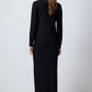 Set in maglia a coste con cardigan e gonna lunga nera