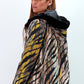 Giacca con cappuccio jacquard multicolor