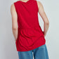 Top smanicato con scollo a V in viscosa