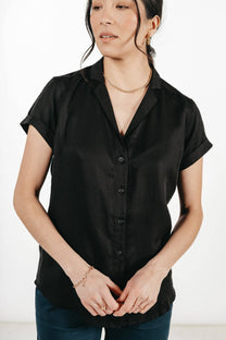 Camicia Innes nera a maniche corte