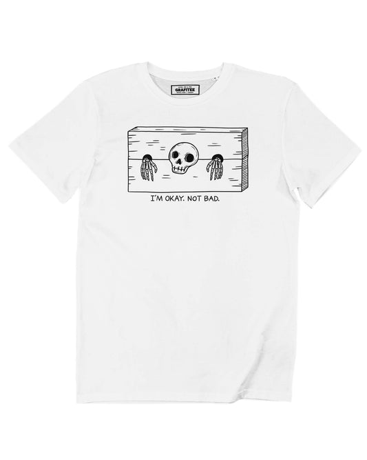 T-shirt unisex in cotone biologico con stampa scheletro “Not Bad”