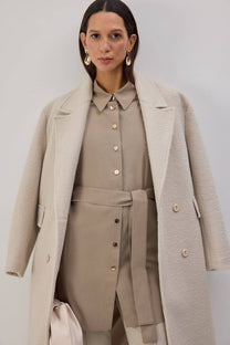 Camicia in popeline con cintura