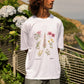 T-shirt oversize San Xoán con stampa botanica