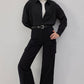 Pantaloni cargo in gabardine neri
