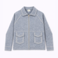 Gilet Niba grigio con zip e cuciture a contrasto