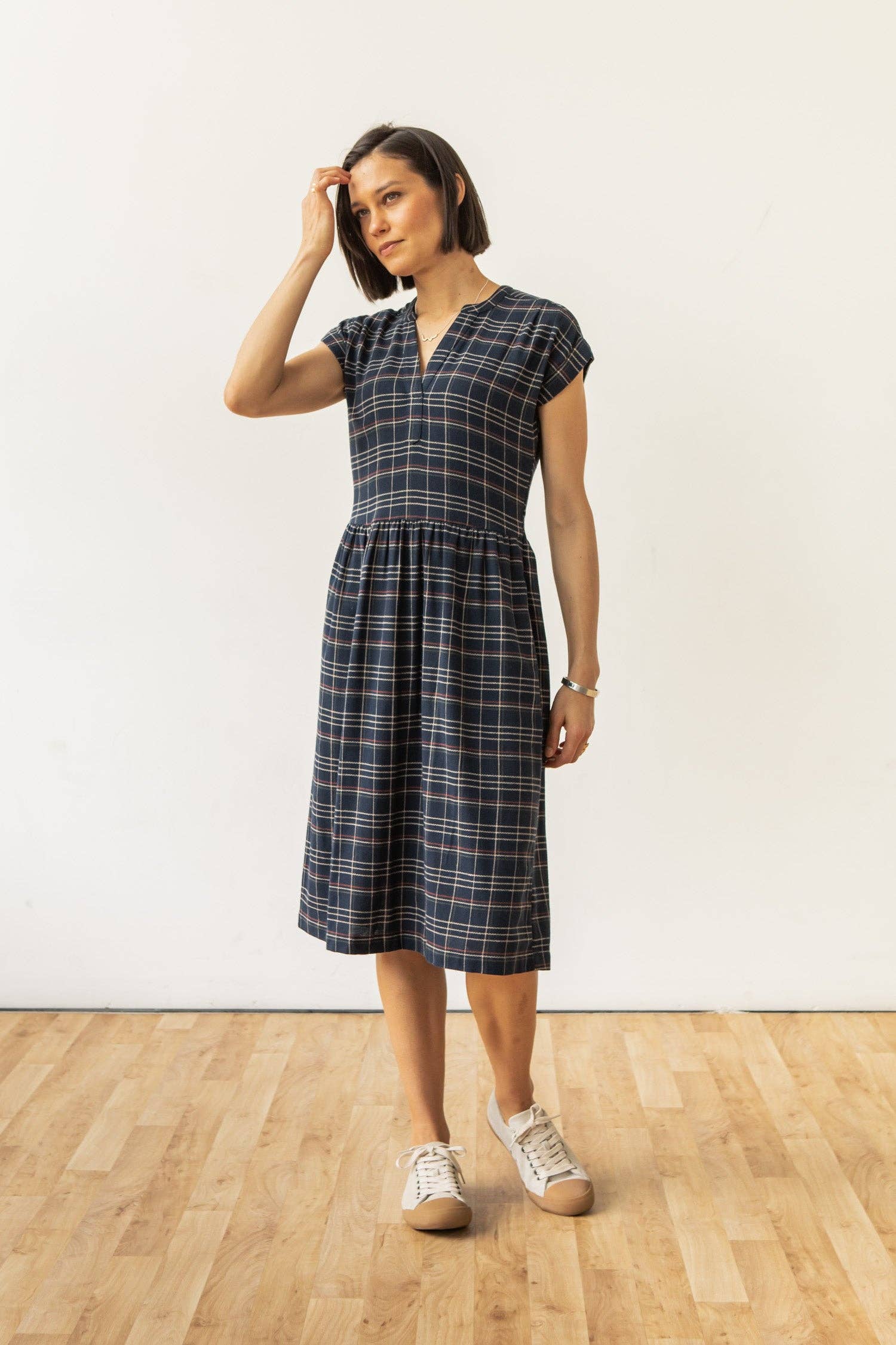 Abito midi Ira in tweed spigato crepuscolo