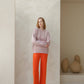 Maglione girocollo a coste da pescatore in misto cashmere