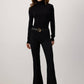 Pantaloni flare in denim elasticizzato nero