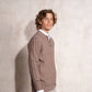Maglione polo da uomo a coste con zip