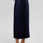 Gonna midi plissettata blu navy