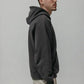 Felpa hoodie nera effetto vissuto oversize