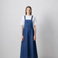 Abito maxi salopette plissé effetto denim