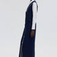Abito maxi doppiopetto senza maniche blu navy