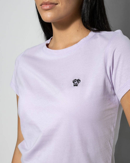 T-shirt donna antimacchia lilla in cotone