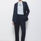 Pantaloni slim a quadri blu navy