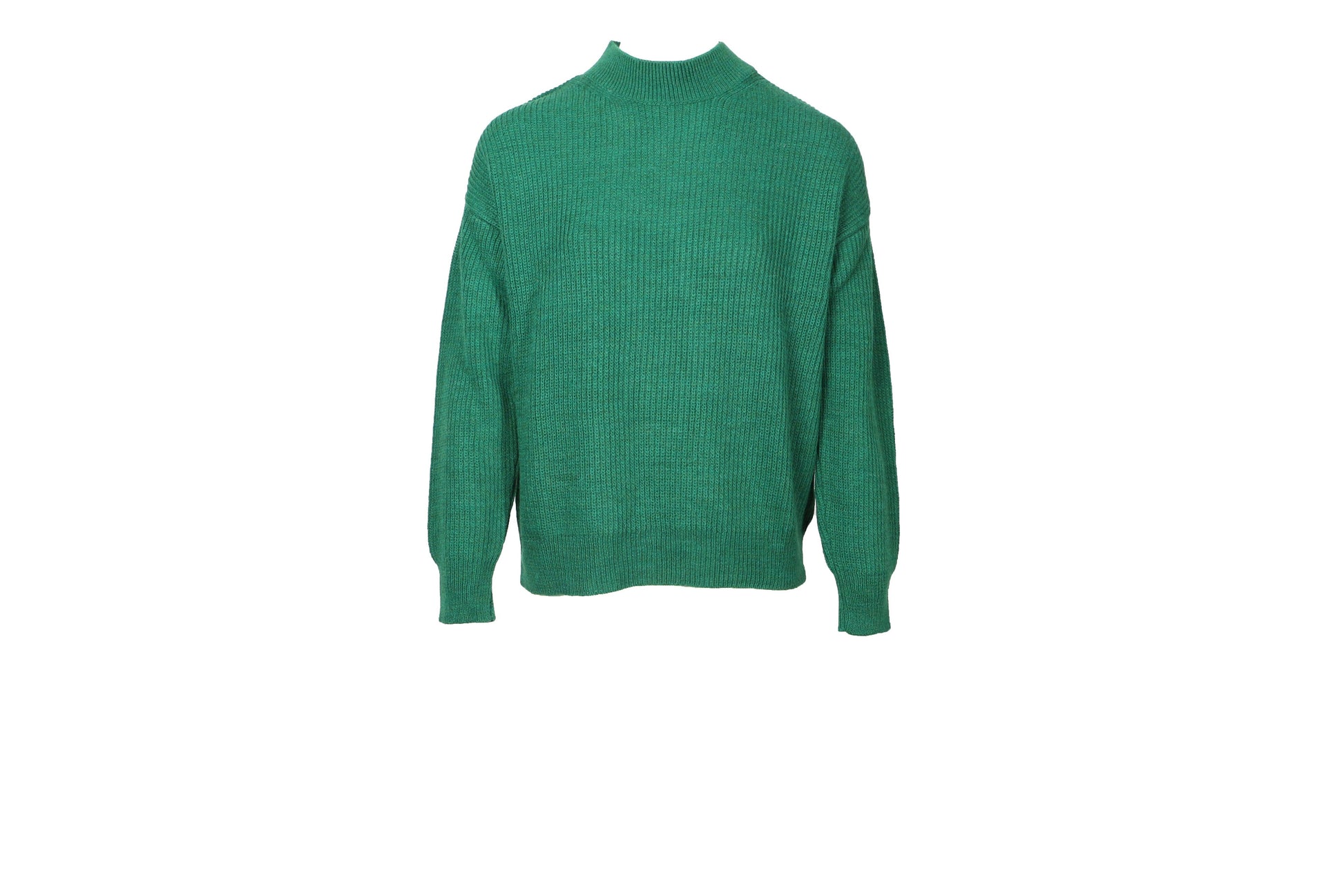 Maglione a Coste Collo Alto Oversize