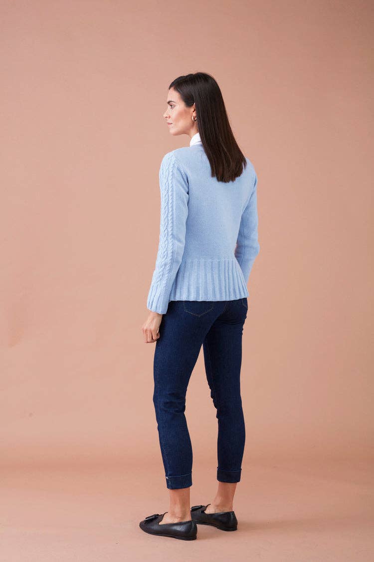 Jeans skinny cropped con strass