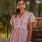 Abito midi floreale con scollo a V