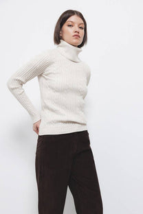Maglione a maglia strutturata con collo alto