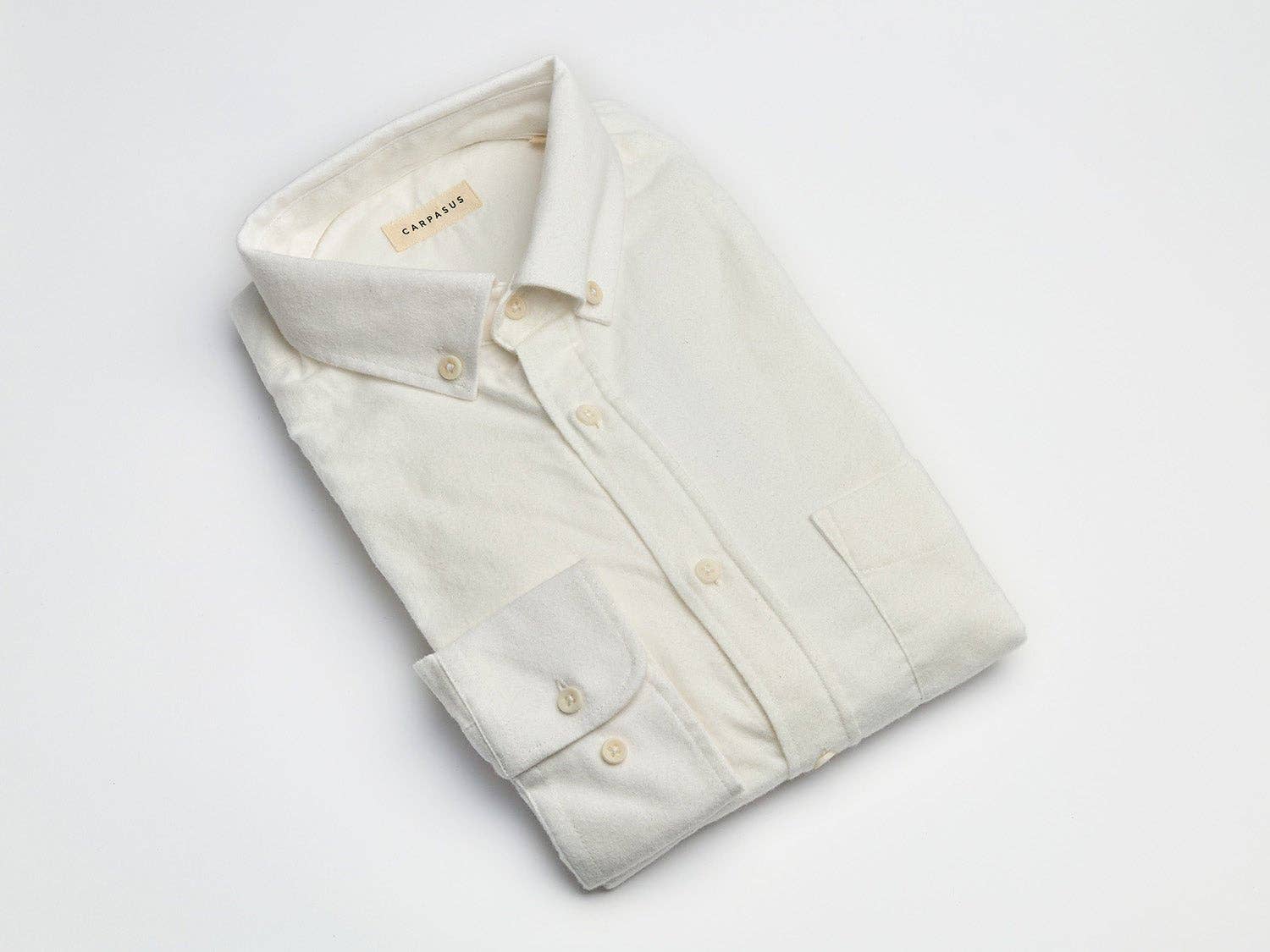 Camicia in flanella bianca Populus