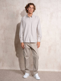 Camicia uomo in cotone misto con colletto button-down