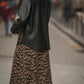 Gonna midi animalier in viscosa