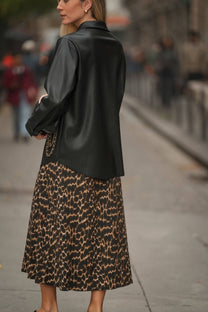 Gonna midi animalier in viscosa
