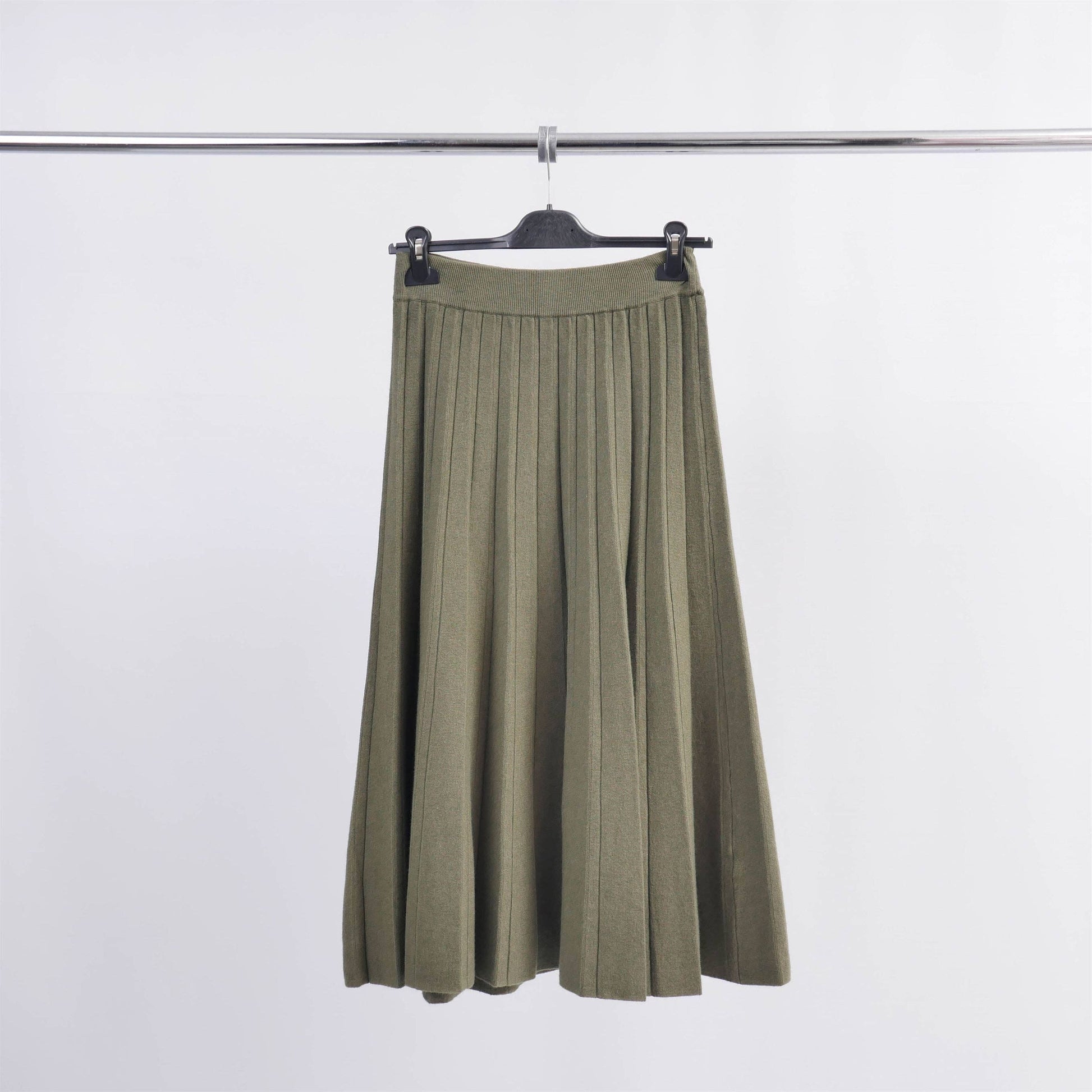 Gonna midi in maglia plissettata elasticizzata
