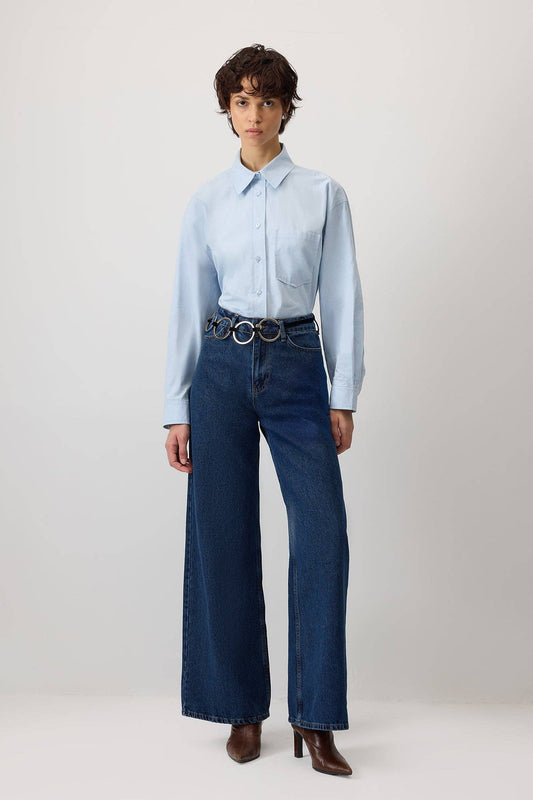 Jeans wide leg in denim