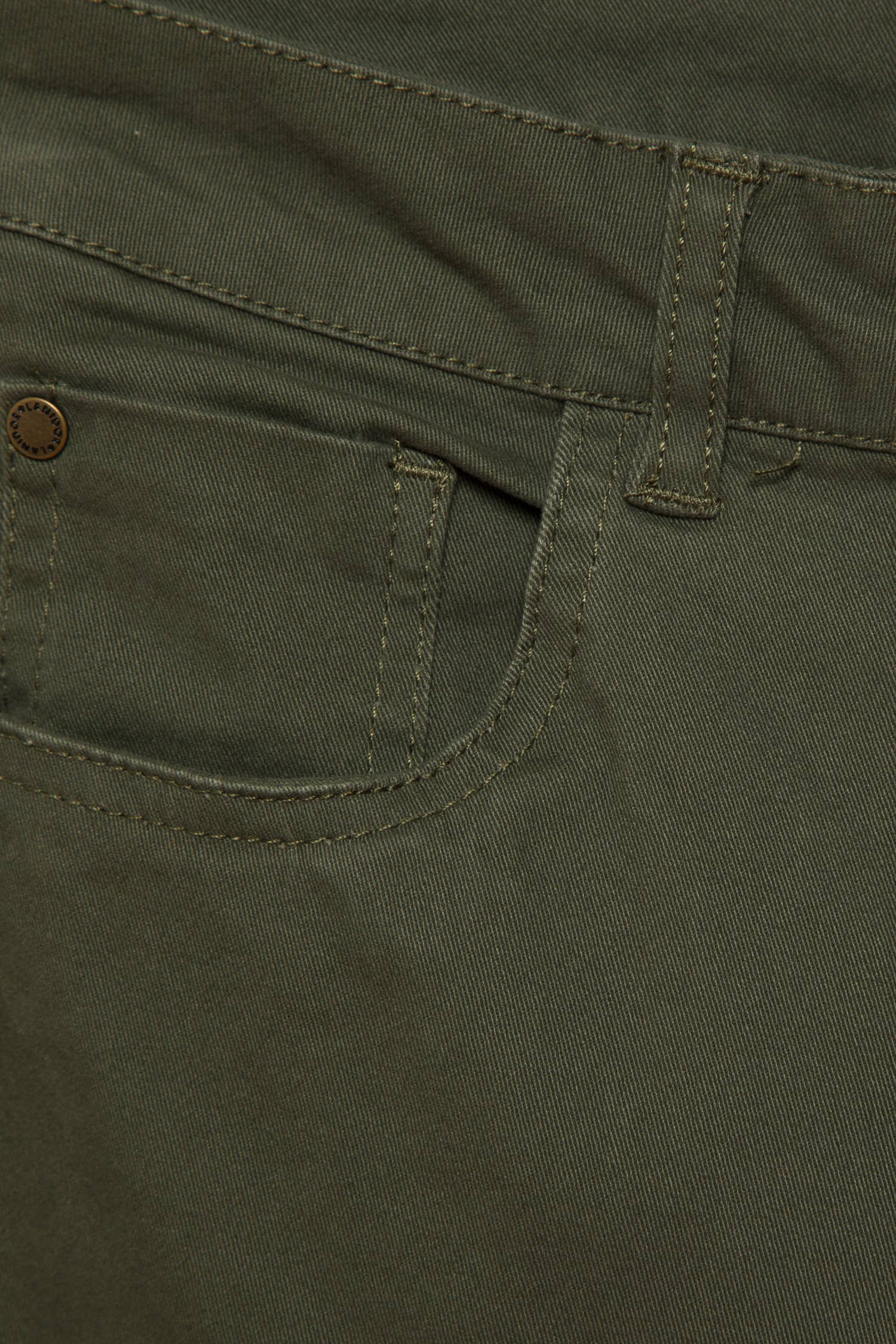 Pantaloni dritti in cotone stretch