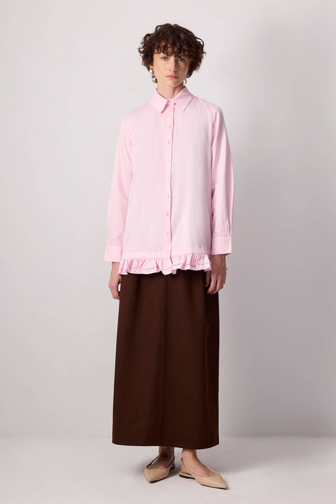Camicia con orlo arricciato