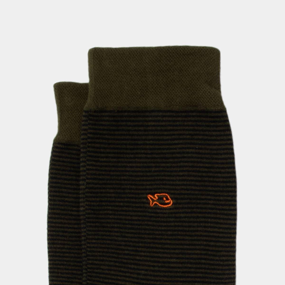 Calzini a righe in cotone pettinato color khaki