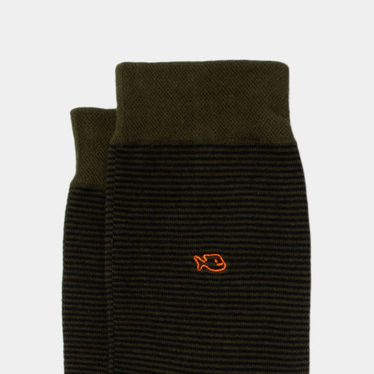Calzini a righe in cotone pettinato color khaki