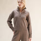 Maglione collo alto con zip in misto cashmere