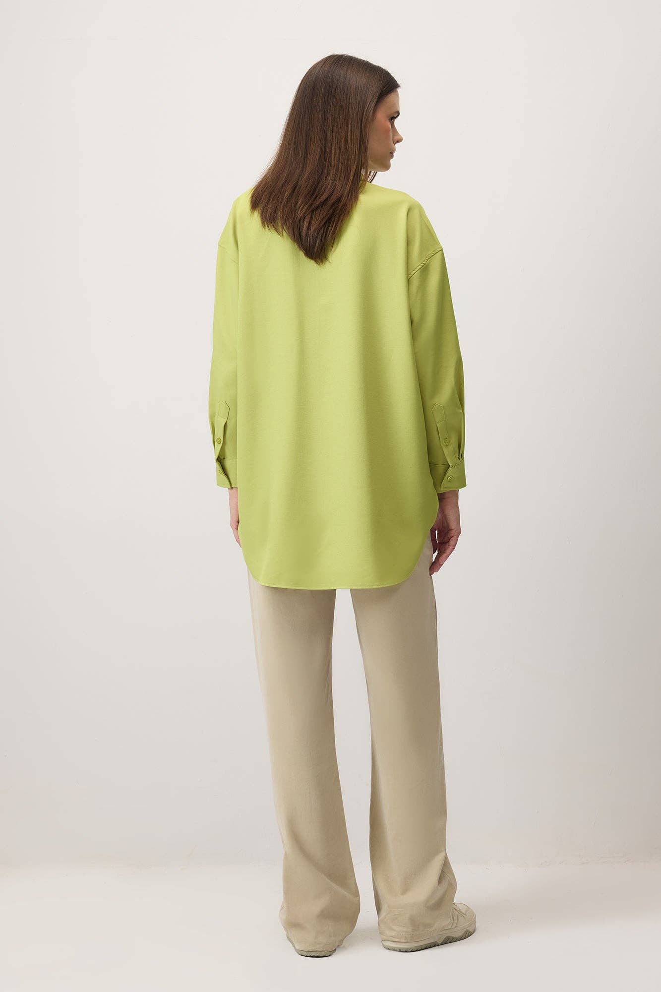Camicia in crepe oversize verde