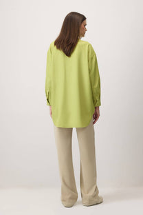 Camicia in crepe oversize verde